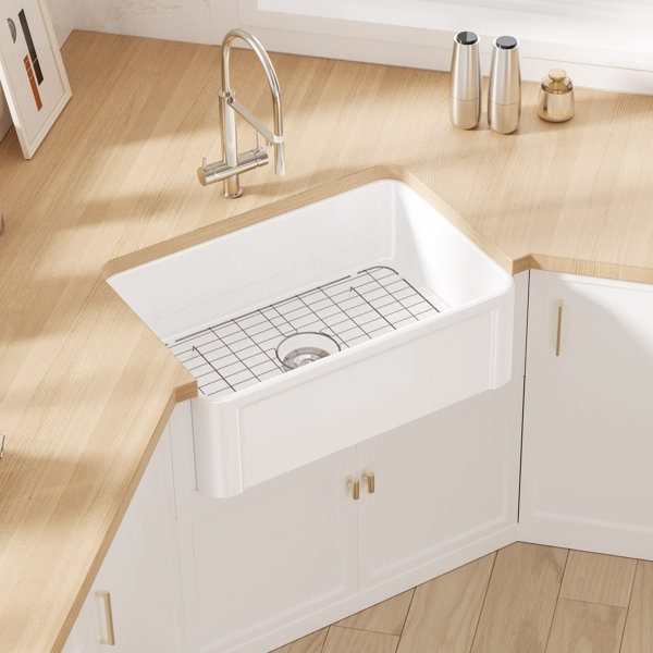 Eridanus Soleil 30" L x 20" W Ceramic Farmhouse ApronFront Kitchen